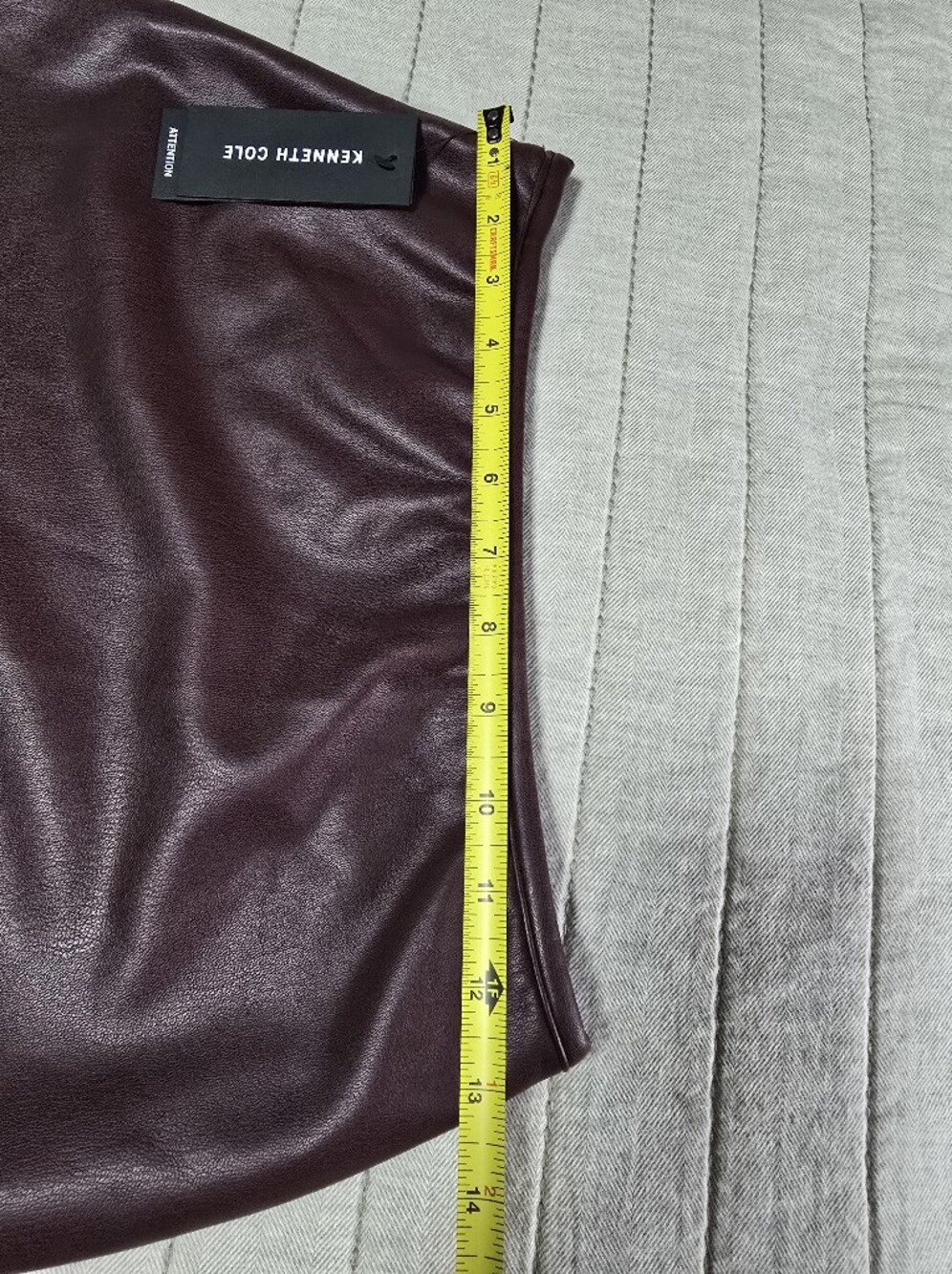 Kenneth Cole Faux Leather Pencil Skirt in Deep Burgundy - Picture 11 of 11